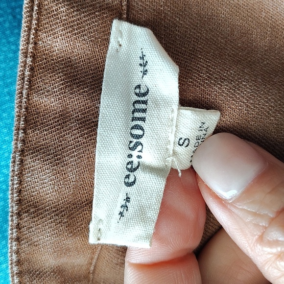 ee:Some Brown Jumper Adjustable Strap Size Small Wide Leg Leg Pockets - Picture 7 of 7